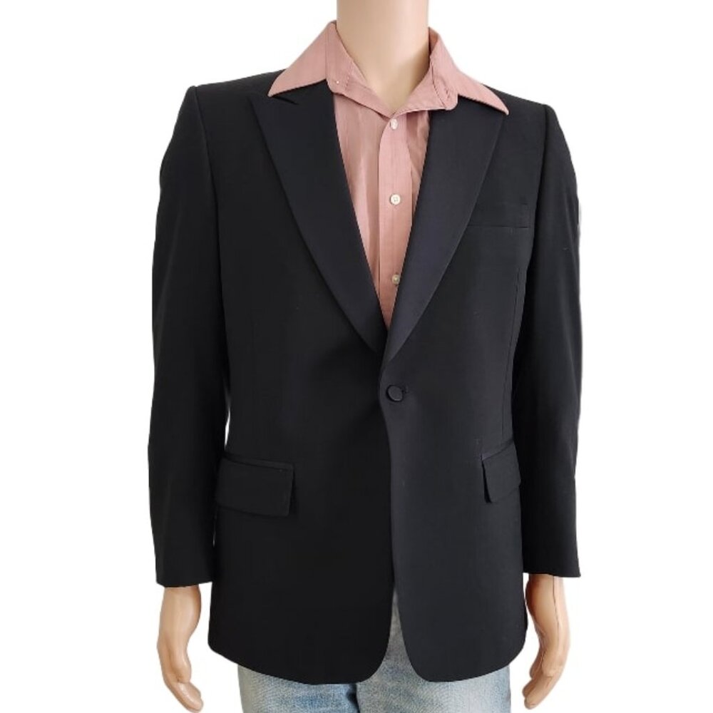 Hart Schaffner Marx Silverwood Tuxedo Mens Blazer Jacket One Button Black 40R